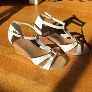 Aerosoles white wedge sandal, worn once!
